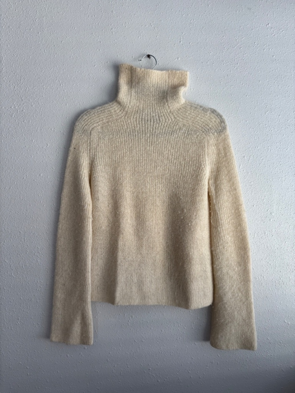 Reformation 100% Alpaca White Ivory Knit Turtleneck Sweater